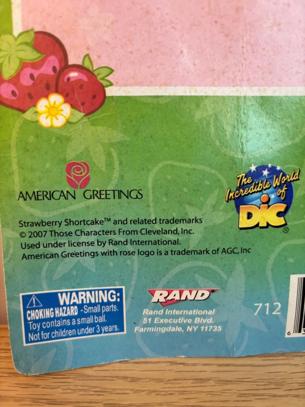Vintage‎ 2007 Strawberry Shortcake Sparkly Paddle Ball Set by Kelly Toy